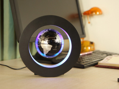 Глобус левитирующий на подставке, серебристый EV-R-3-SLV