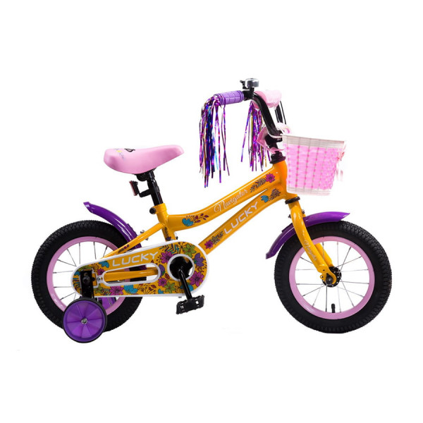 Детский велосипед хардтейл 12" Navigator LUCKY желтый/сиреневый ВНМ12133