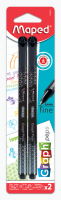 GRAPH PEP'S Ручка капиллярная, толщина линии - 0,4 мм, черная, деко, 2 штуки в блистере