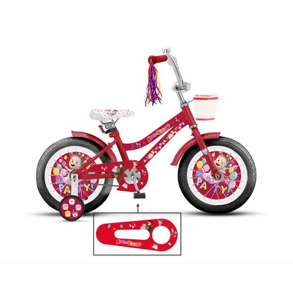Детский велосипед хардтейл 12" Маша и Медведь красный ВН12196