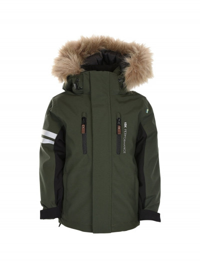 Утеплённая куртка Lindberg со съемным капюшоном, цвет зеленый