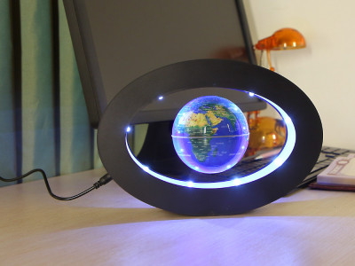 Глобус левитирующий на подставке, синий EV-TY-3-BLU