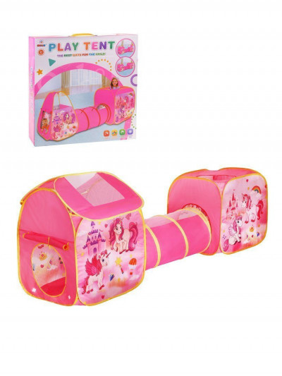 Палатка игровая с туннелем, кор. Единорожка