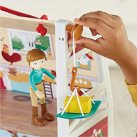 Деревянный кукольный домик "Моя любимая ферма", с мебелью 25 предметов, 1 куклой в наборе, для кукол 15 см