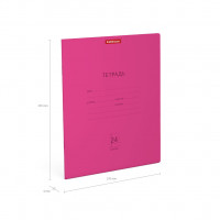Тетрадь школьная ученическая ErichKrause® Классика Neon розовая, 24 листа, клетка  (в плёнке по 10 штук)