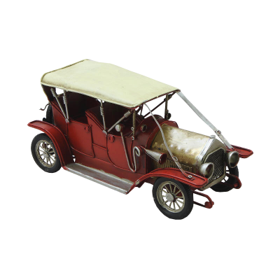 Модель ретро-автомобиля красный с белым верхом