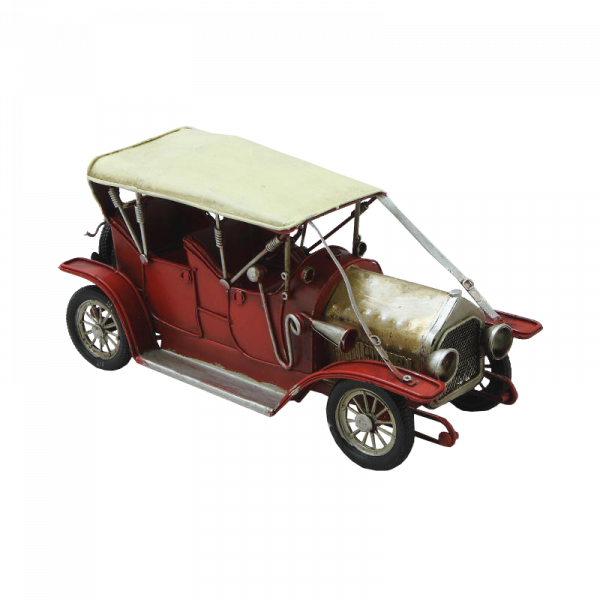 Модель ретро-автомобиля красный с белым верхом