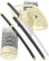 Набор самурайских мечей, 2 шт. Ножны черные, длина 102 см, 78 см