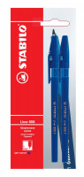 Шариковая ручка Stabilo Liner 808, цвет чернил синий, 2 шт в блистере