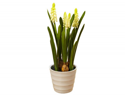 Искусственные весенние цветы Мускарики в горшке