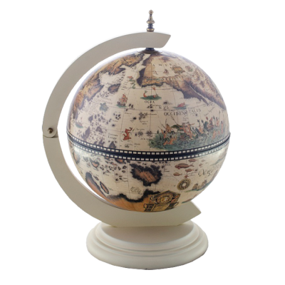 Глобус-бар настольный d 33 белый