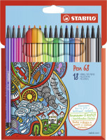 Набор фломастеров Stabilo Pen 68 18 цветов, картон