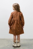Платье для девочки Диана NÖLEBIRD,  цвет леопард на коричневом