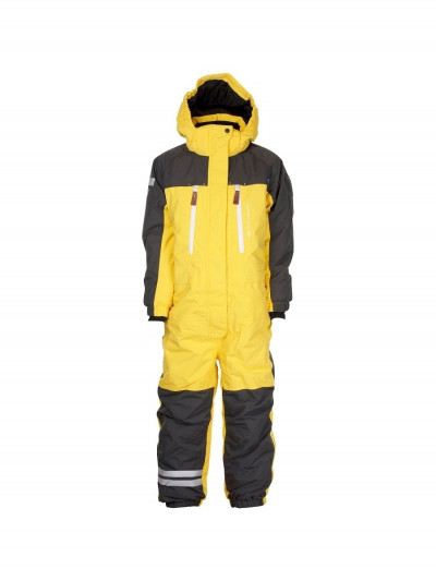 Утеплённый комбинезон Lindberg со съемным капюшоном, цвет желтый