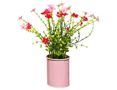 Искусственные полевые цветы "Летнее очарование" в розовом горшке