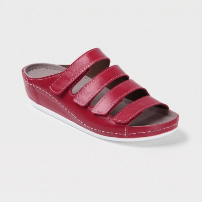 Обувь ортопедическая малосложная, медицинская, Красная на белой подошве