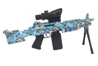 Пулемет игрушка M249 Mini стреляющий орбизами FK972-голубой