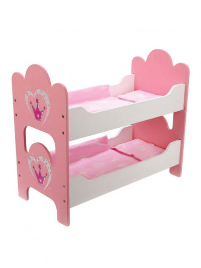 Кроватка для кукол деревянная двуспальная Корона 53*25*45см