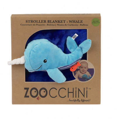 Одеяло с игрушкой Zoocchini Кит синее