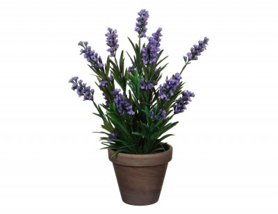 Элитные искусственные цветы Лаванда в горшочке, полиэстер, 33х20 см, Edelman