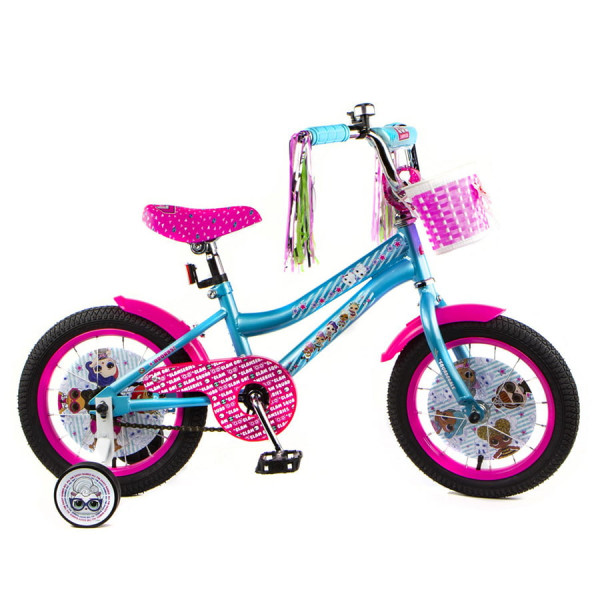Детский велосипед хардтейл 14" LOL голубой/розовый ВНМ14210