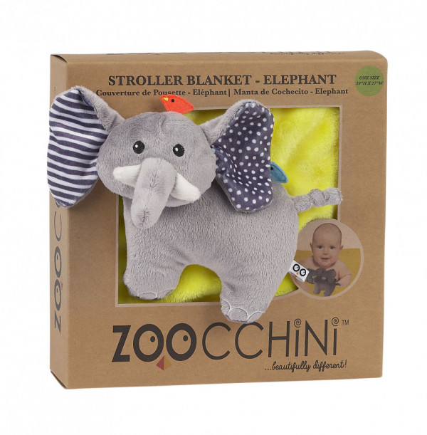 Одеяло с игрушкой Zoocchini Слон жёлтое