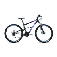 Велосипед двухподвес 27,5" Forward Raptor 27,5 2.0 disc черный/фиолетовый 20-21 г