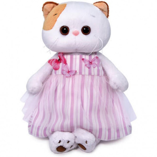 Мягкая игрушка Кошечка Ли-Ли в платье с бабочками, высота 24 см