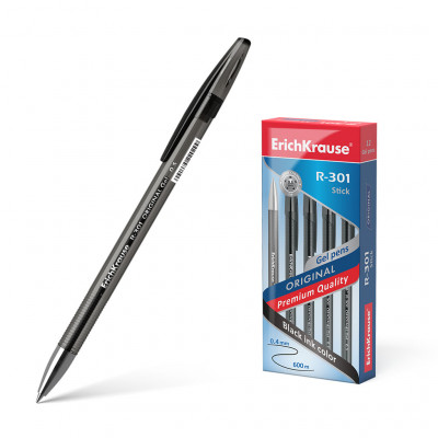 Ручка гелевая ErichKrause® R-301 Original Gel Stick 0.5, цвет чернил черный (...