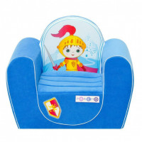 Бескаркасное (мягкое) детское кресло "Рыцарь", цв. Голубой