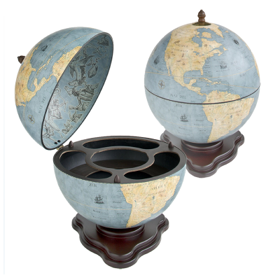 Глобус-бар настольный D=41 см, голубой