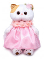 Мягкая игрушка Кошечка Ли-Ли в платье с объемными цветами, высота 24 см