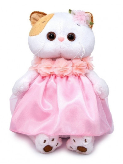 Мягкая игрушка Кошечка Ли-Ли в платье с объемными цветами, высота 24 см