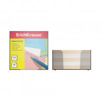 Бумага для заметок ErichKrause®, 90x90x50 мм, 2 цвета: белый, персиковый, в пластиковой подставке