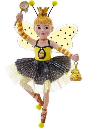Ёлочная игрушка Феечка пчелка с сачком и медом, Kurts Adler