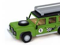 Собранная деревянная модель автомобиля Land Rover мотогонщик BUILD