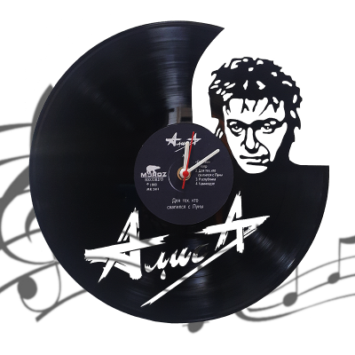 Часы  виниловая грампластинка Алиса