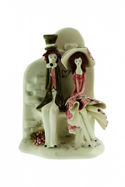 Свидание возле фонтана, 13cm, фарфор, Zampiva, Италия