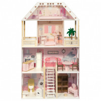 Деревянный кукольный домик "Поместье Монтевиль", с мебелью 16 предметов в наборе, для кукол 30 см