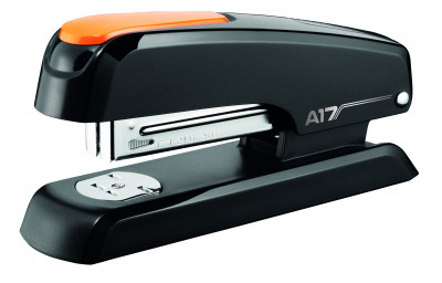 Степлер настольный ESSENTIALS  на 20-25 листов, 24/6-26/6, черный с оранжевым