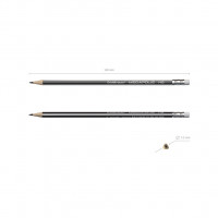 Чернографитный трехгранный карандаш с ластиком ErichKrause® MEGAPOLIS HB (в коробке по 12 шт.)
