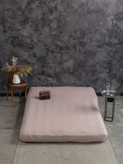 Трикотажная простынь на резинке, цвет какао