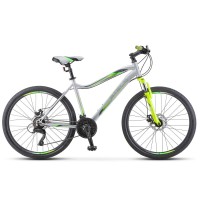 Горный велосипед Stels Miss-5000 MD V020 серебристый/салатовый (LU096322)