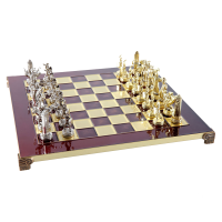 Шахматный набор Троянская война, латунь, размер 36x36x3, высота фигурок 6.5 см
