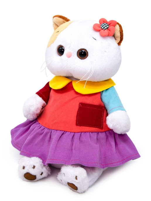 Мягкая игрушка Кошечка Ли-Ли в ярком платье, высота 24 см