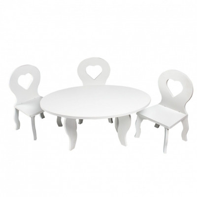Набор мебели для кукол  Шик Мини: стол + стулья, цвет: белый