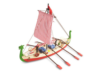 Собранная деревянная модель корабля DRAKKAR (VIKING BOAT) BUILT