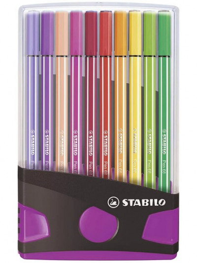 Stabilo Pen 68 Набор фломастеров 20 цветов, в пластиковом футляре Colorparade...