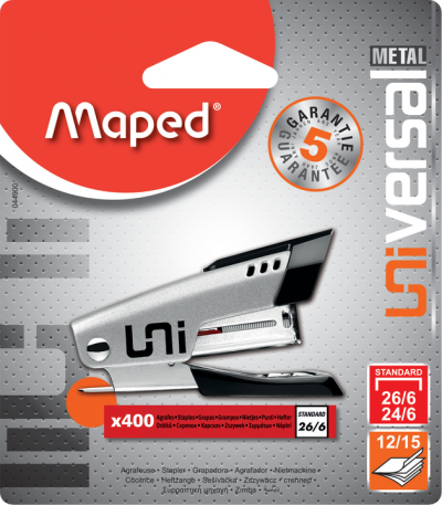 Степлер карманный Vivo на 15 листов + скобы №26/6 400 шт, блистер