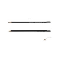 Чернографитный трехгранный карандаш с ластиком ErichKrause® MEGAPOLIS HB (в блистере по 3 шт.)
